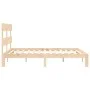 Bed frame with solid wood headboard 160x200 cm by , Beds and slatted bases - Ref: Foro24-3193541, Price: 125,68 €, Discount: %