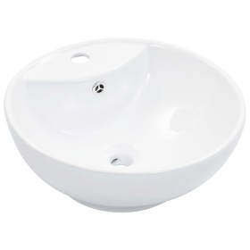 Washbasin with overflow 46.5x18 cm white ceramic by vidaXL, Sinks - Ref: Foro24-143903, Price: 73,16 €, Discount: %