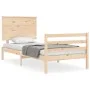 Bed frame with solid wood headboard 100x200 cm by , Beds and slatted bases - Ref: Foro24-3195211, Price: 114,54 €, Discount: %