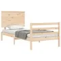 Bed frame with solid wood headboard 100x200 cm by , Beds and slatted bases - Ref: Foro24-3195211, Price: 114,54 €, Discount: %