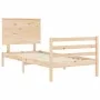 Bed frame with solid wood headboard 100x200 cm by , Beds and slatted bases - Ref: Foro24-3195211, Price: 114,54 €, Discount: %