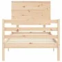 Bed frame with solid wood headboard 100x200 cm by , Beds and slatted bases - Ref: Foro24-3195211, Price: 114,54 €, Discount: %