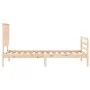 Bed frame with solid wood headboard 100x200 cm by , Beds and slatted bases - Ref: Foro24-3195211, Price: 114,54 €, Discount: %