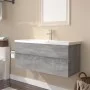 Badezimmerschrank aus grauem Sonoma-Sperrholz mit Waschbecken von , Badezimmerwaschtische - Ref: Foro24-3152886, Preis: 290,5...