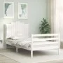 Weißer Massivholzbettrahmen mit Kopfteil 100x200 cm von , Betten und Lattenroste - Ref: Foro24-3194172, Preis: 141,67 €, Raba...