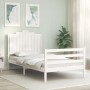 Weißer Massivholzbettrahmen mit Kopfteil 100x200 cm von , Betten und Lattenroste - Ref: Foro24-3194172, Preis: 141,67 €, Raba...