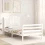 Estructura de cama con cabecero madera maciza blanco 100x200 cm de , Camas y somieres - Ref: Foro24-3194172, Precio: 139,57 €...