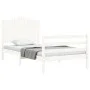 Estructura de cama con cabecero madera maciza blanco 100x200 cm de , Camas y somieres - Ref: Foro24-3194172, Precio: 139,57 €...