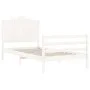 Weißer Massivholzbettrahmen mit Kopfteil 100x200 cm von , Betten und Lattenroste - Ref: Foro24-3194172, Preis: 141,67 €, Raba...