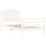 Weißer Massivholzbettrahmen mit Kopfteil 100x200 cm von , Betten und Lattenroste - Ref: Foro24-3194172, Preis: 141,67 €, Raba...