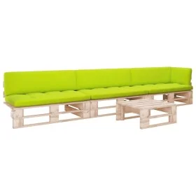 4-piece pallet furniture and impregnated pine wood cushions by , Garden sets - Ref: Foro24-3066755, Price: 344,66 €, Discount: %