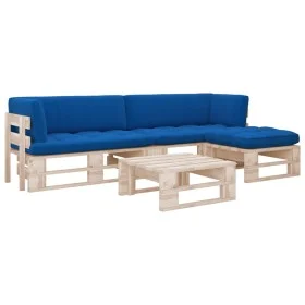 4-piece pallet furniture and impregnated pine wood cushions by , Garden sets - Ref: Foro24-3066826, Price: 321,35 €, Discount: %