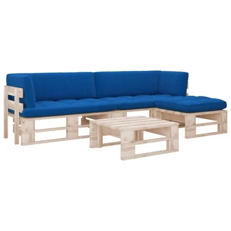 4-piece pallet furniture and impregnated pine wood cushions by , Garden sets - Ref: Foro24-3066826, Price: 321,35 €, Discount: %