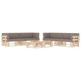 6-piece pallet furniture and impregnated pine wood cushions by , Garden sets - Ref: Foro24-3067041, Price: 753,53 €, Discount: %