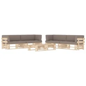 6-piece pallet furniture and impregnated pine wood cushions by , Garden sets - Ref: Foro24-3067041, Price: 644,59 €, Discount: %