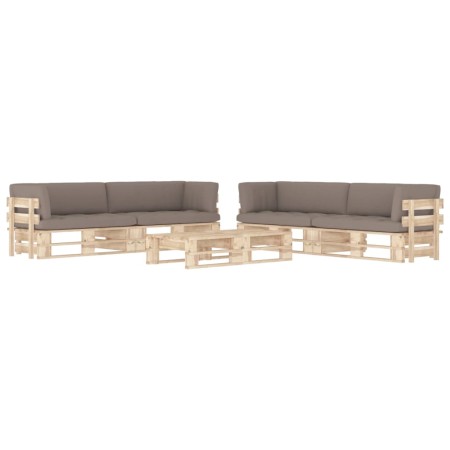 6-piece pallet furniture and impregnated pine wood cushions by , Garden sets - Ref: Foro24-3067041, Price: 753,53 €, Discount: %