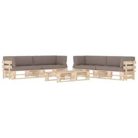 Muebles de palets 6 pzas y cojines madera pino impregnada de , Conjuntos de jardín - Ref: Foro24-3067041, Precio: 644,59 €, D...
