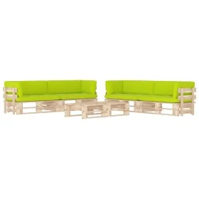 6-piece pallet furniture and impregnated pine wood cushions by , Garden sets - Ref: Foro24-3067043, Price: 538,20 €, Discount: %