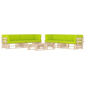 Muebles de palets 6 pzas y cojines madera pino impregnada de , Conjuntos de jardín - Ref: Foro24-3067043, Precio: 599,26 €, D...