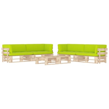 6-teiliges Palettenmöbel und imprägnierte Kiefernholzkissen von , Gartensets - Ref: Foro24-3067043, Preis: 599,26 €, Rabatt: %