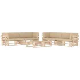 6-piece pallet furniture and impregnated pine wood cushions by , Garden sets - Ref: Foro24-3067036, Price: 755,26 €, Discount: %