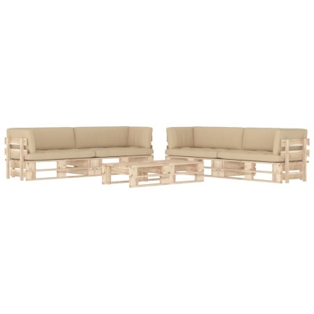 6-teiliges Palettenmöbel und imprägnierte Kiefernholzkissen von , Gartensets - Ref: Foro24-3067036, Preis: 755,26 €, Rabatt: %