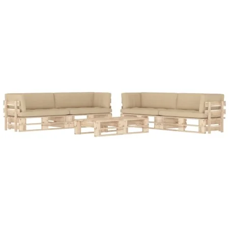 Muebles de palets 6 pzas y cojines madera pino impregnada de , Conjuntos de jardín - Ref: Foro24-3067036, Precio: 689,41 €, D...