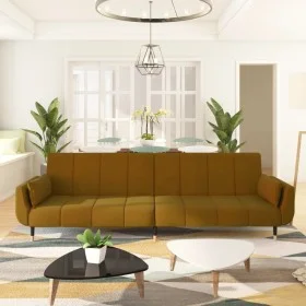 2-seater sofa bed with two brown velvet cushions by , Sofas - Ref: Foro24-337590, Price: 285,23 €, Discount: %