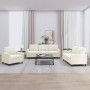 Cream velvet 3-piece sofa set with cushions by , Sofas - Ref: Foro24-3201484, Price: 743,44 €, Discount: %