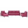 Sofa set with cushions 4 pieces red velvet by , Sofas - Ref: Foro24-3201490, Price: 610,41 €, Discount: %