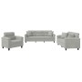 Sofa set with cushions 3 pieces light gray microfiber fabric by , Sofas - Ref: Foro24-3202303, Price: 883,25 €, Discount: %