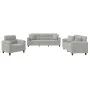 Sofa set with cushions 3 pieces light gray microfiber fabric by , Sofas - Ref: Foro24-3202303, Price: 867,73 €, Discount: %