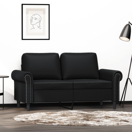 2-seater sofa in black synthetic leather 120 cm by , Sofas - Ref: Foro24-359499, Price: 235,83 €, Discount: %