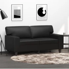 2-Sitzer-Sofa aus schwarzem Kunstleder, 120 cm von , Sofas - Ref: Foro24-359412, Preis: 268,75 €, Rabatt: %