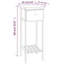 Side table with solid walnut wood drawer 25x25x60 cm by , Side tables - Ref: Foro24-350343, Price: 45,57 €, Discount: %