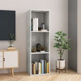Estantería libros/mueble TV contrachapada hormigón 36x30x114cm de , Librerías y estanterías - Ref: Foro24-800139, Precio: 40,...