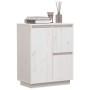 Sideboard aus massivem weißem Kiefernholz, 60 x 34 x 75 cm von , Sideboards - Ref: Foro24-813391, Preis: 86,71 €, Rabatt: %