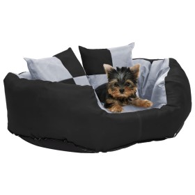 Cojín para perro reversible y lavable gris y negro 65x50x20 cm