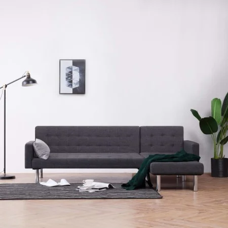 Dunkelgraues L-förmiges Schlafsofa aus Polyester von , Sofas - Ref: Foro24-282304, Preis: 399,81 €, Rabatt: %