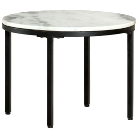 Mesa de centro de mármol macizo auténtico blanco y negro Ø50 cm