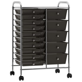 XXL portable storage cart with 15 black plastic drawers by , Cargo forklifts - Ref: Foro24-320407, Price: 118,05 €, Discount: %