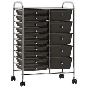 XXL portable storage cart with 15 black plastic drawers by , Cargo forklifts - Ref: Foro24-320407, Price: 115,36 €, Discount: %