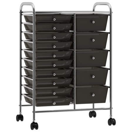 Carrito de almacenaje portátil XXL 15 cajones plástico negro de , Carretillas de carga - Ref: Foro24-320407, Precio: 118,05 €...