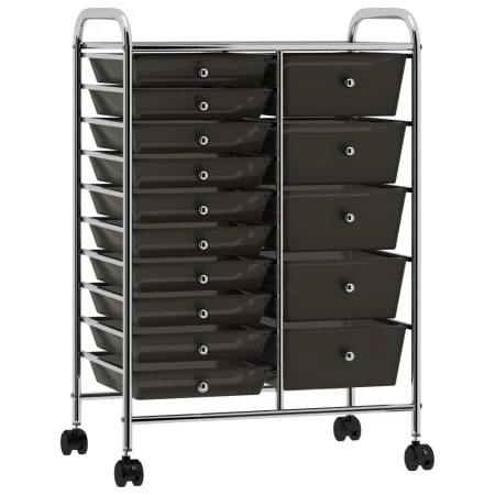 XXL portable storage cart with 15 black plastic drawers by , Cargo forklifts - Ref: Foro24-320407, Price: 117,24 €, Discount: %