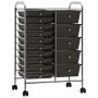 Carrito de almacenaje portátil XXL 15 cajones plástico negro de , Carretillas de carga - Ref: Foro24-320407, Precio: 118,05 €...