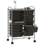 Carrito de almacenaje portátil XXL 15 cajones plástico negro de , Carretillas de carga - Ref: Foro24-320407, Precio: 118,05 €...