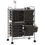 XXL portable storage cart with 15 black plastic drawers by , Cargo forklifts - Ref: Foro24-320407, Price: 117,24 €, Discount: %
