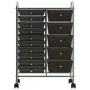XXL portable storage cart with 15 black plastic drawers by , Cargo forklifts - Ref: Foro24-320407, Price: 117,24 €, Discount: %