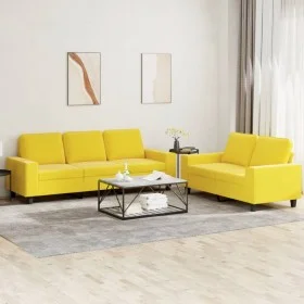 2-piece sofa set light yellow fabric by , Sofas - Ref: Foro24-3201903, Price: 510,51 €, Discount: %