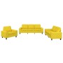 3-piece sofa set light yellow fabric by , Sofas - Ref: Foro24-3201871, Price: 745,17 €, Discount: %